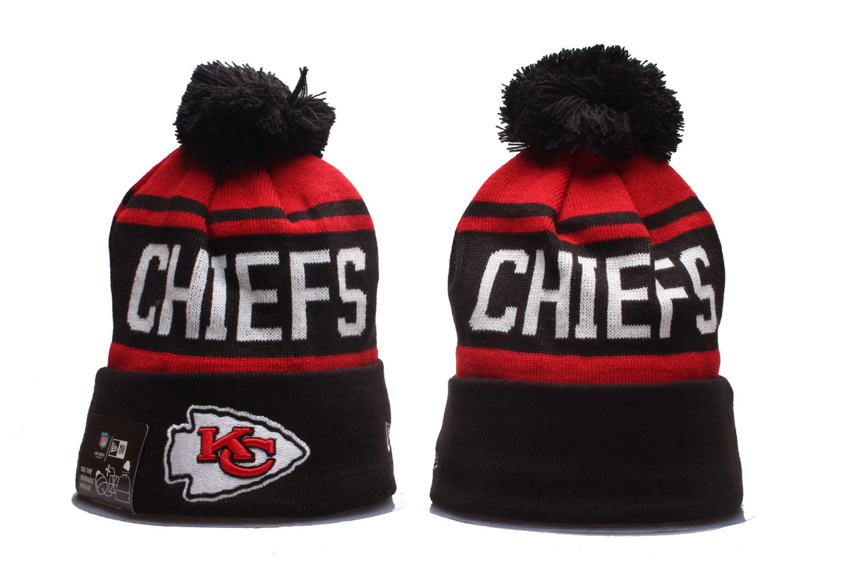 Kansas City Chiefs Pom Pom Cuffed Knit Beanie