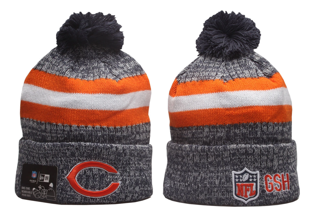 Chicago Bears Pom Pom Cuffed Knit Beanie