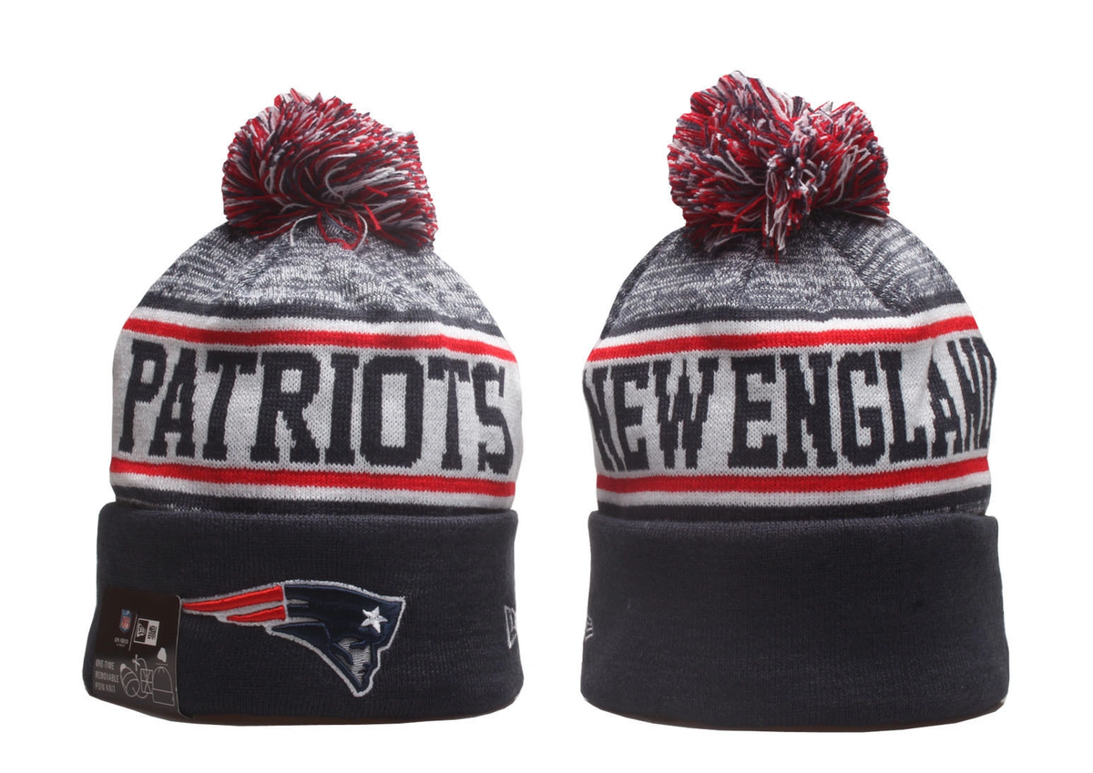 New England Patriots Pom Pom Cuffed Knit Beanie