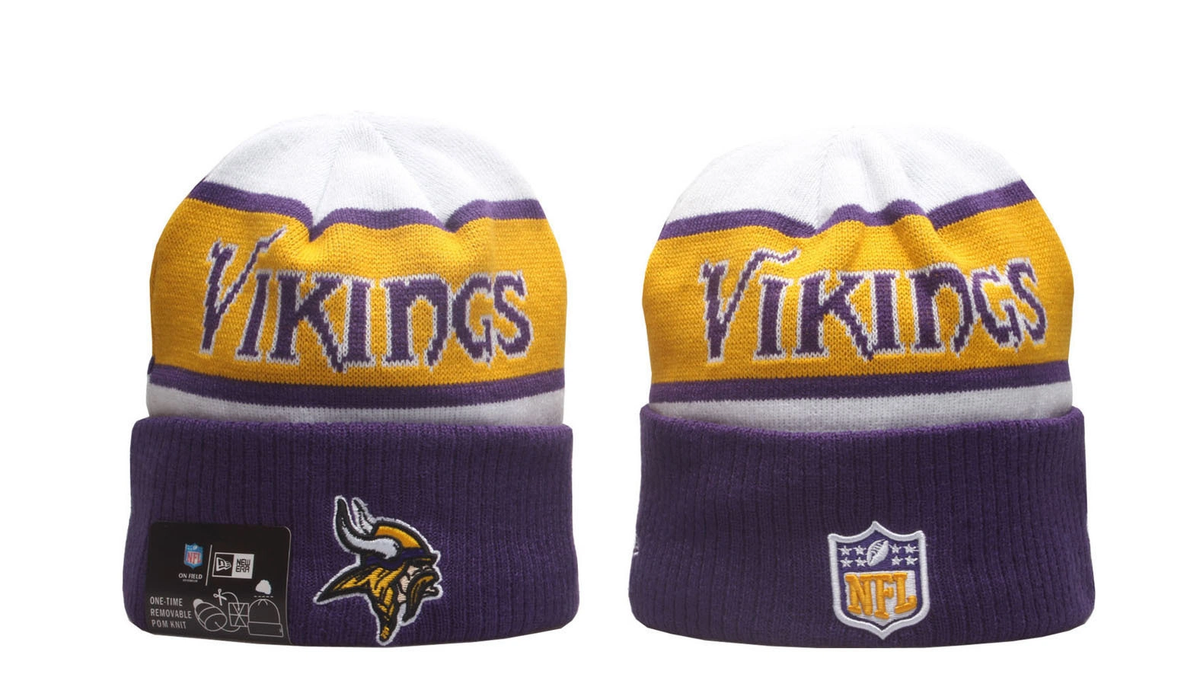 Minnesota Vikings Pom Pom Cuffed Knit Beanie