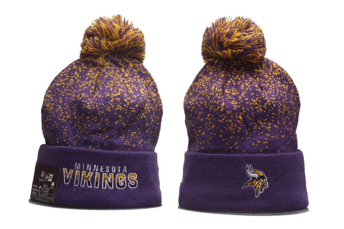Minnesota Vikings Pom Pom Cuffed Knit Beanie