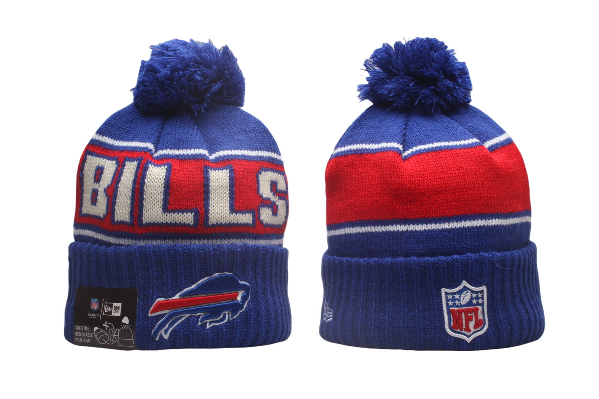 Kansas City Chiefs Pom Pom Cuffed Knit Beanie`