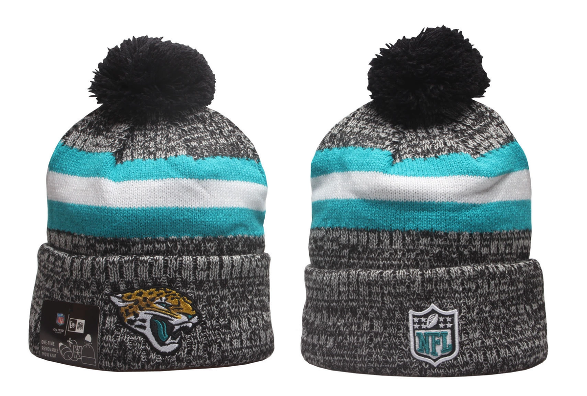 Jacksonville Jaguars Pom Pom Cuffed Knit Beanie