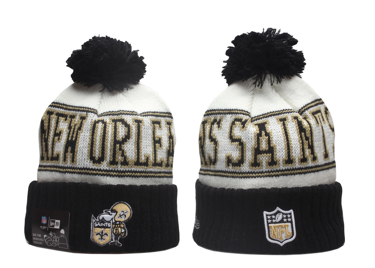 New Orleans Saints Pom Pom Cuffed Knit Beanie