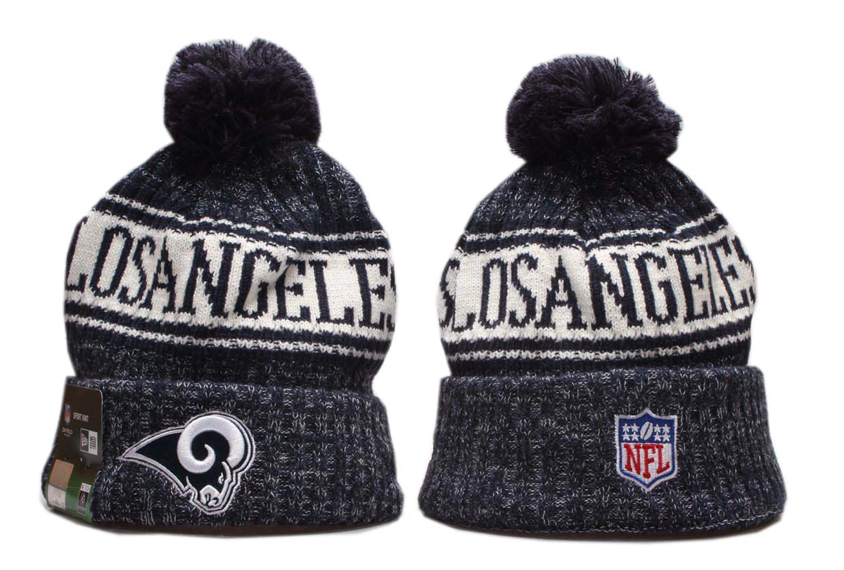 Los Angeles Rams Pom Pom Cuffed Knit Beanie
