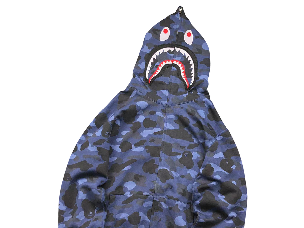 BAPE ABC Camo Shark Full Zip Hoodie Navy