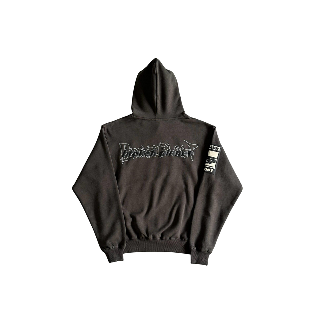 Broken Planet Beware Hoodie Soot Black