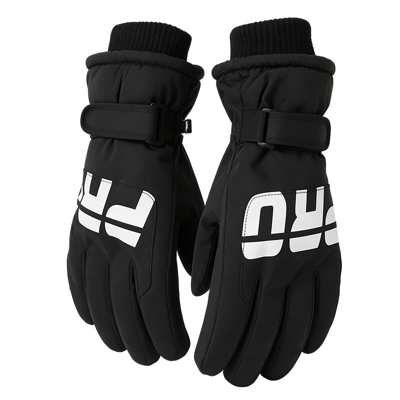 Ski Warm Gloves Men Winter Touch Screen Fleece Padded Outdoor Cycling Waterproof Windproof Coldproof Full Finger Gloves