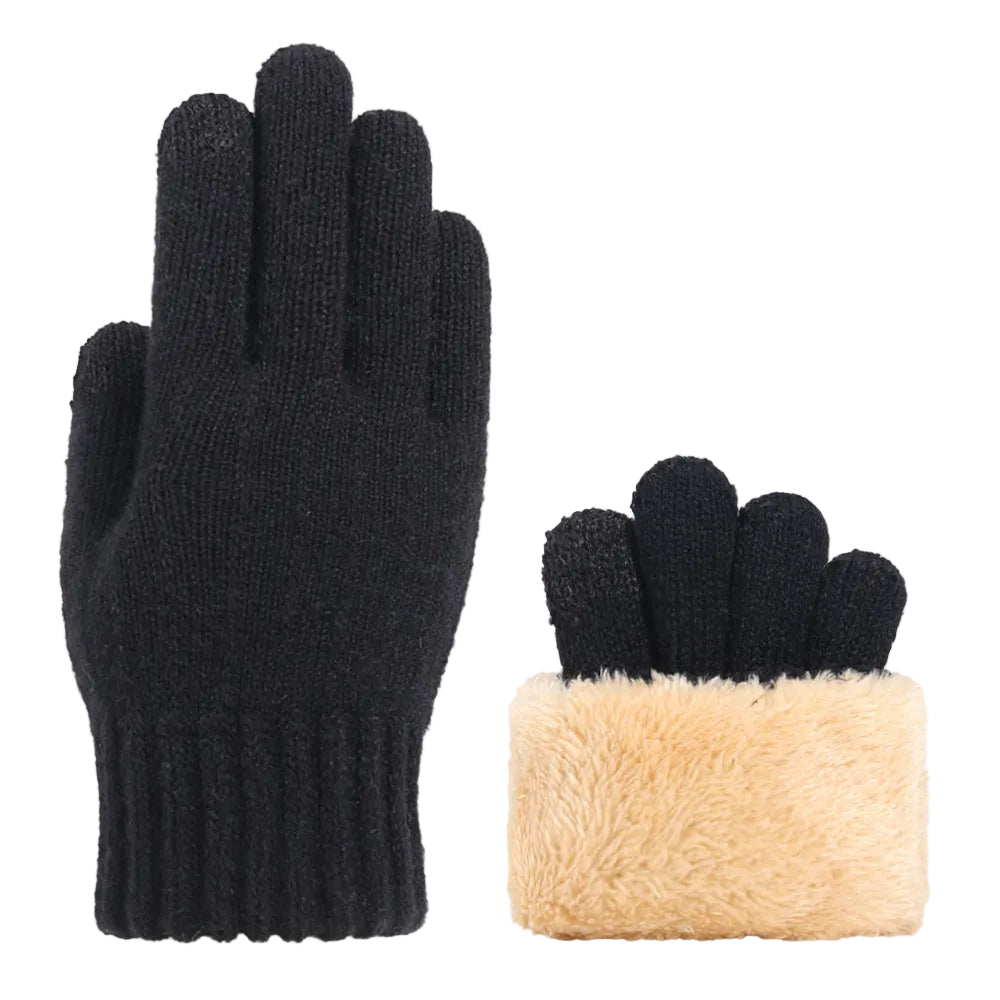 Cold Warmer Knitted Gloves Fleece Thicker Double Touchscreen Wholesale Adult Cold Warmer Touchscreen Gloves