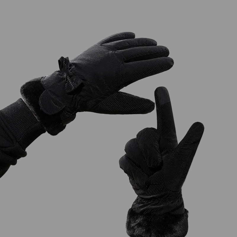 Warm gloves women winter fleece thick suede autumn winter cold touch screen new cycling ski cycling gloves