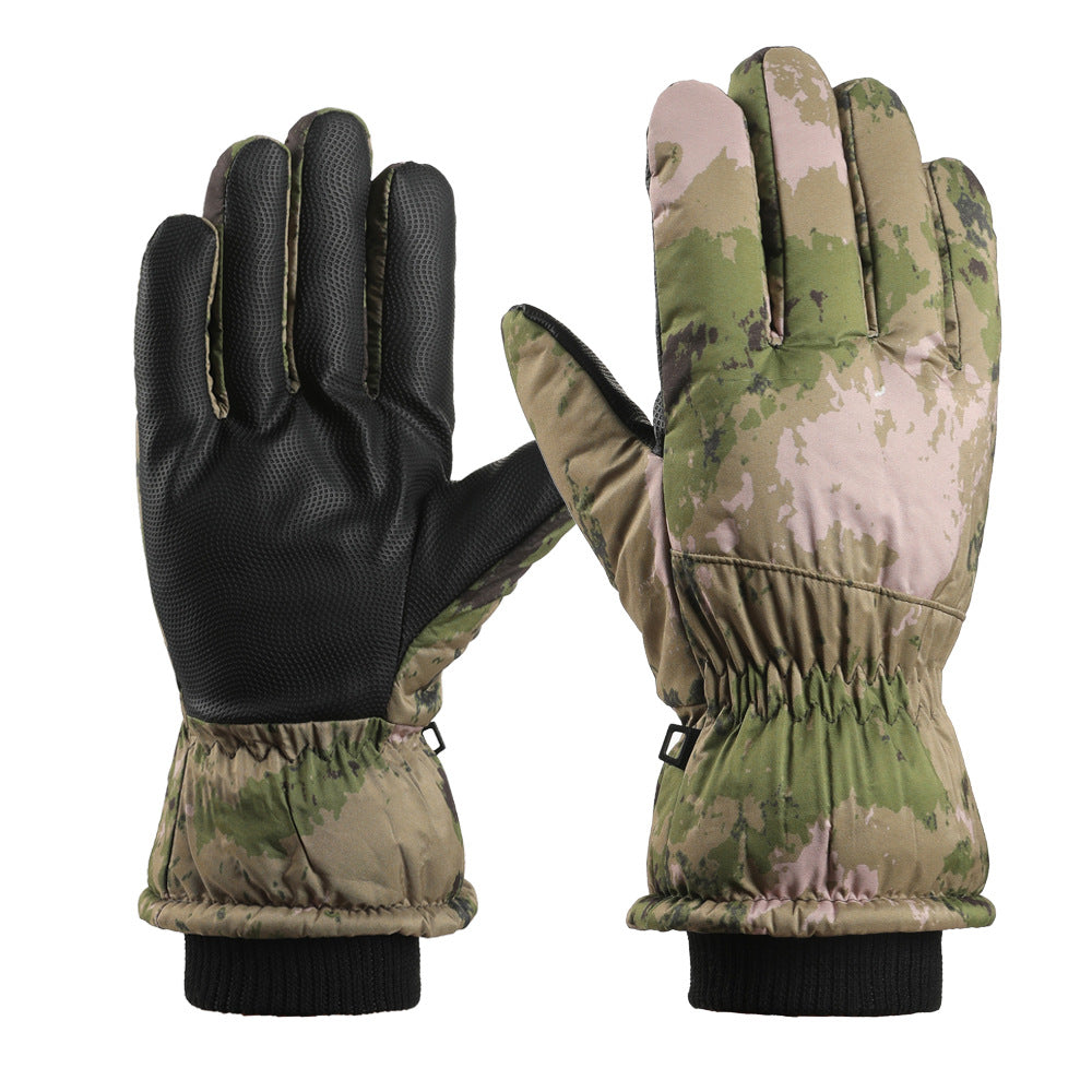 Ski Gloves Winter Unisex Outdoor Cycling Windproof Coldproof Fleece Thickened Warm Gloves Anti-slip Touchscreen Gloves