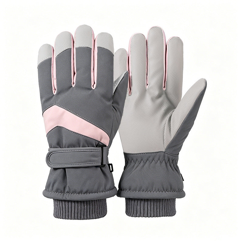 Ski Gloves Winter Unisex Outdoor Cycling Windproof Coldproof Fleece Thickened Warm Gloves Anti-slip Touchscreen Gloves