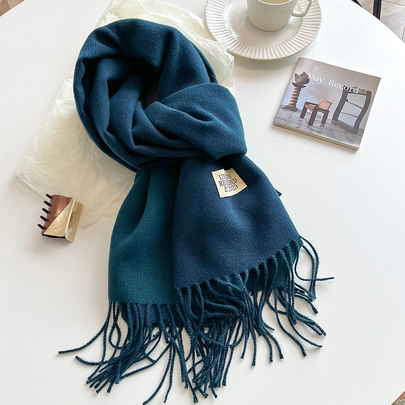 Women's Scarf Winter 2026 New Versatile Reversible Reversible Shawl Dual Purpose Pink Faux Cashmere Korean Style Premium