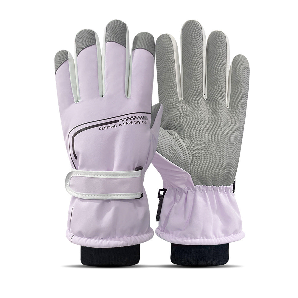 Ski Gloves Winter Unisex Outdoor Cycling Windproof Coldproof Fleece Thickened Warm Gloves Anti-slip Touchscreen Gloves