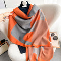 24 autumn and winter explosive stitching horse scarf women Korean style fashion warm all-match imitation cashmere neck thick premium feel