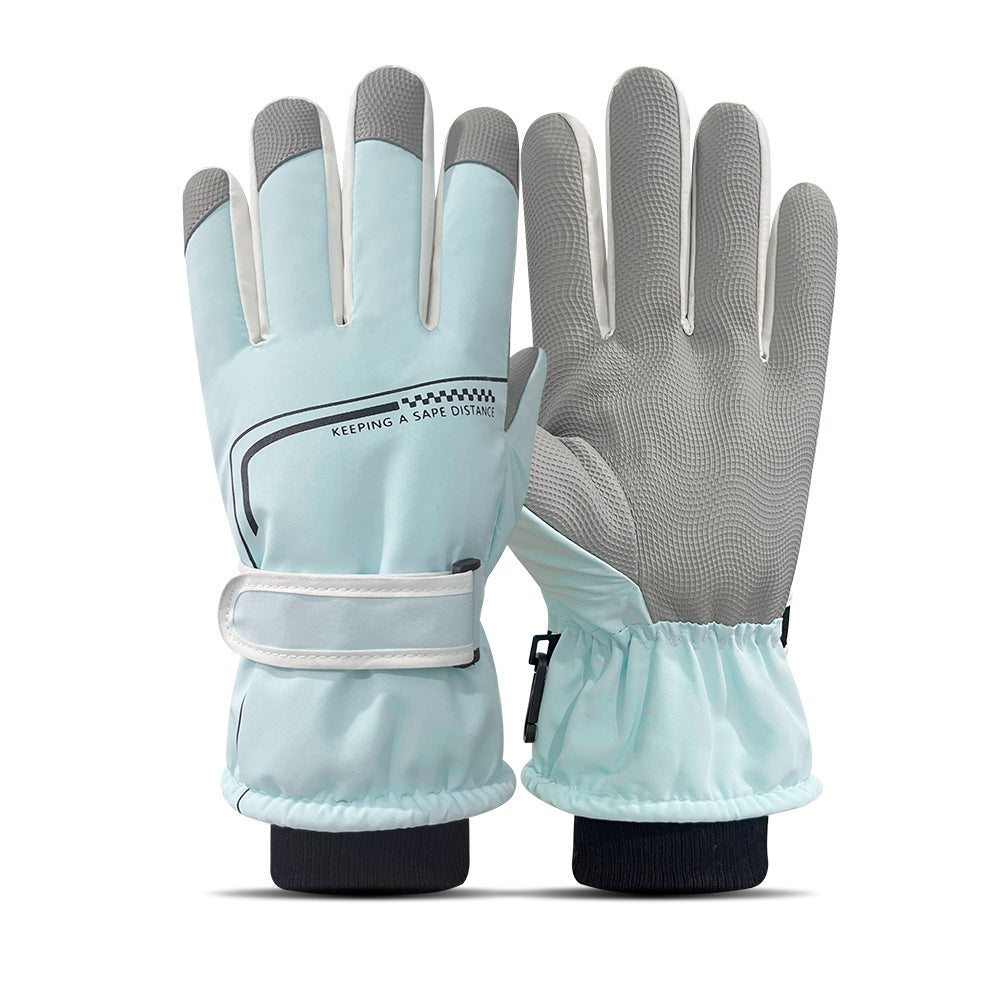 Ski Gloves Winter Unisex Outdoor Cycling Windproof Coldproof Fleece Thickened Warm Gloves Anti-slip Touchscreen Gloves