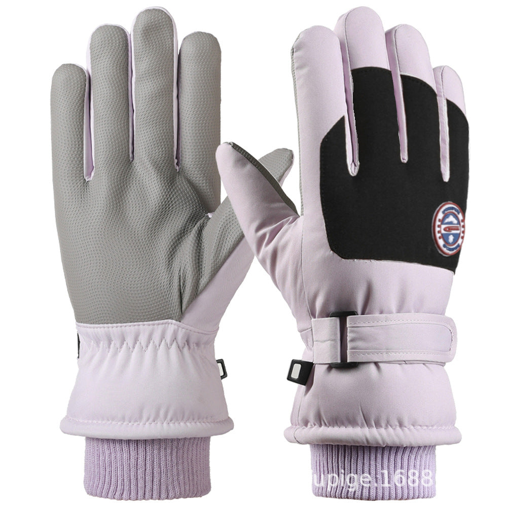 Ski Gloves Winter Unisex Outdoor Cycling Windproof Coldproof Fleece Thickened Warm Gloves Anti-slip Touchscreen Gloves