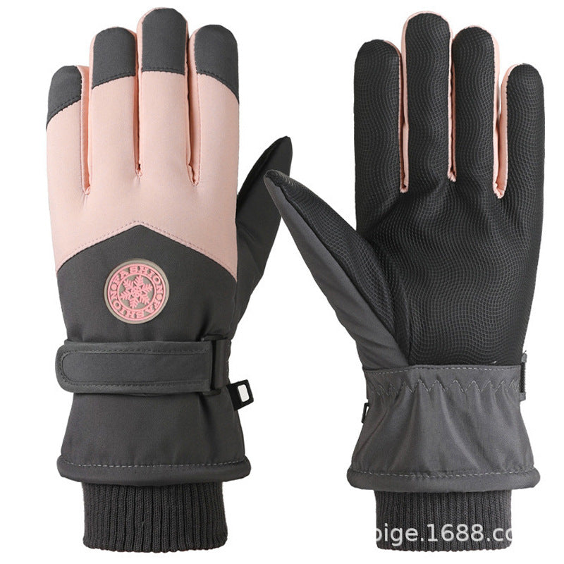 Ski Gloves Winter Unisex Outdoor Cycling Windproof Coldproof Fleece Thickened Warm Gloves Anti-slip Touchscreen Gloves
