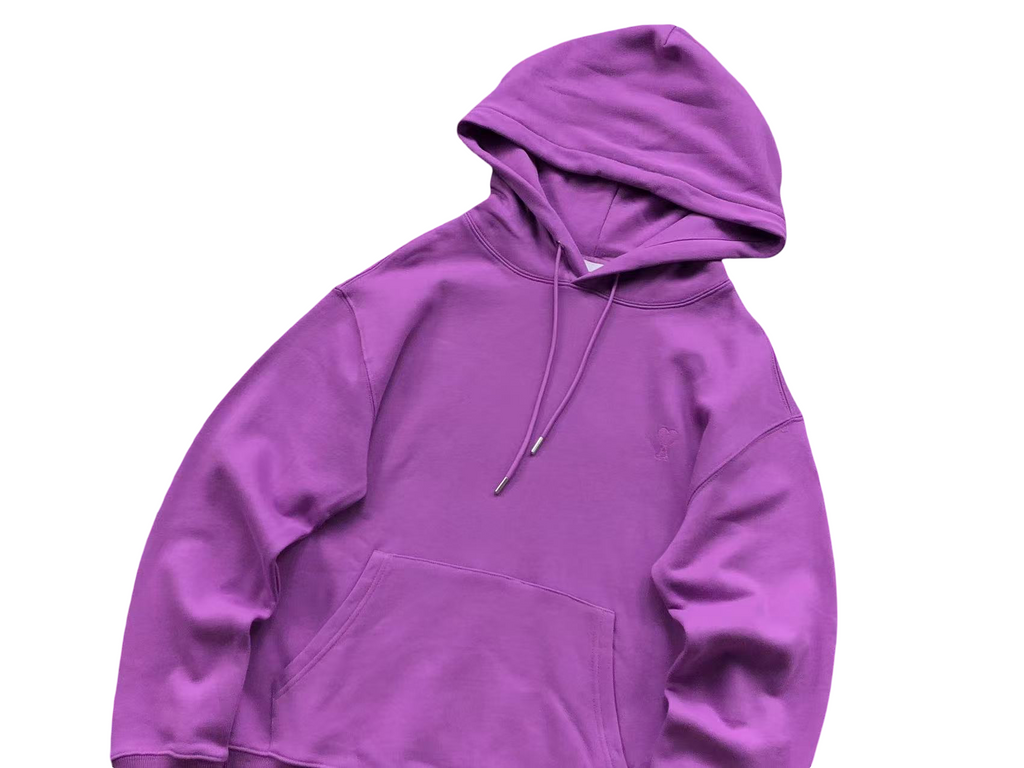 AMI Paris Classic Heart Hoodie Purple