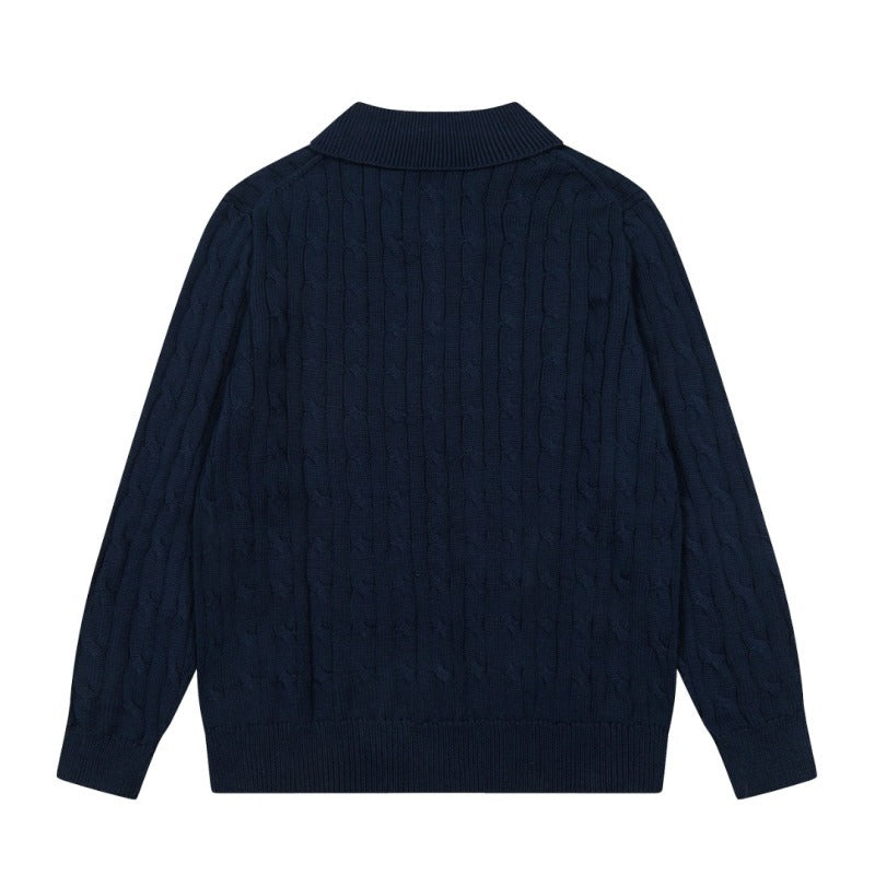 LFC5 New men's and women's spring and autumn collared sweaters, sweater base clothes