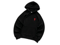 AMI Paris Red Heart Hoodie Black